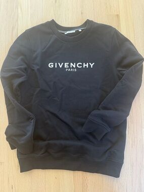 Givenchy Black Crewneck Sweatshirt with White Logo